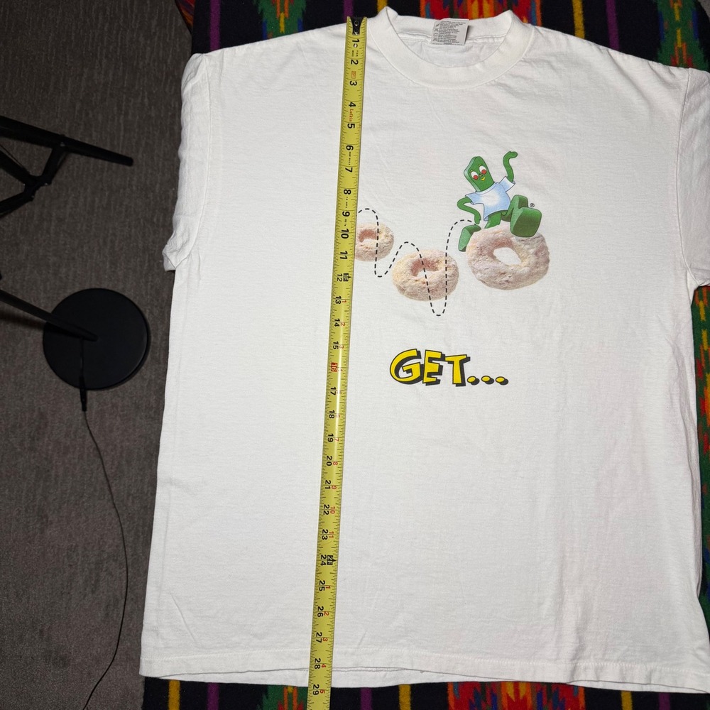 Vintage PowerPro Oneita Gumby Get Frosted Cereal White Graphic T-Shirt XL - Picture 5 of 5